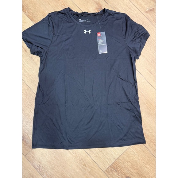 Under Armour Tops - Under Armour HeatGear Womens Large Black Short Sleeve Loose Fit Athletic T-Shirt